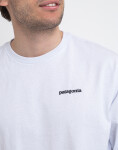 Tričko Patagonia M's L/S P-6 Logo Responsibili-Tee® White