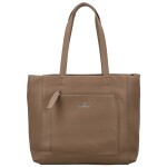 Módní dámská koženková kabelka na rameno Lamia, tmavě béžová