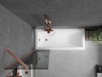 MEXEN/S - Next vanová zástěna FIX 50 x 150, grafit, měď kartáčovaná 895-050-000-00-40-65