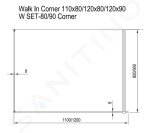 RAVAK - Walk-In Sprchový kout Walk-In Corner 120/90, 1200x900 mm, černá/čiré sklo GW1CG7300Z1