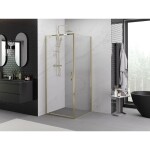 MEXEN/S - Exo sprchový kout dveře křídlové 85 x 85, transparent, zlato 8181-085-085-50-00
