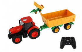 Traktor Zetor RC s valníkem plast 42cm 2,4GHz dobíjecí pack + baterie se zvukem v krabici