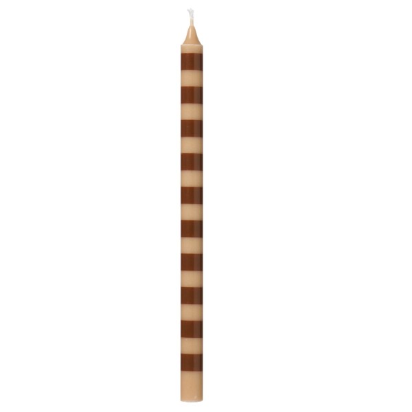 Ib Laursen Svíčka Taper Brown 20 cm, hnědá barva, vosk