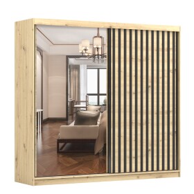 Šatní skříň Werona 2D Barva korpusu: Dub - Artisan, Rozměry: 233 cm, Dveře: Dub-Artisan