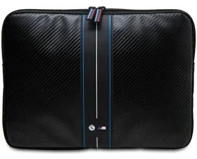 BMW Carbon Blue Stripe 14" černá / Pouzdro pro notebook / Karbonový vzor / Modrý pruh (BMCS14COMSCAKL)