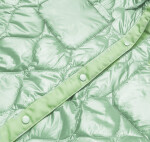 Dámská prošívaná oversize bunda mátové barvě kapucí model 17032490 Zelená XL (42) Ann Gissy