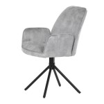 Židle jídelní a konferenční, stříbrná látka v dekoru žíhaného sametu, kovové černé nohy