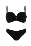 Dámské dvoudílné plavky plavky Athens 4 S730V1AH4 Černá se zlatou - Self černá se zlatou 40B