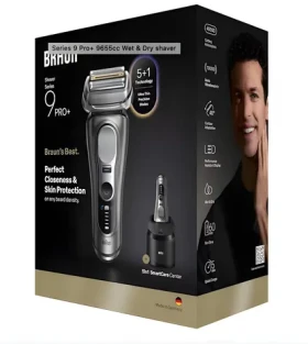 Braun Series 9 Pro+ 9655cc šedá WetDry / Holicí strojek / Pánský / Planžetový / 60 min provoz / Rychlonabíjení (554374)