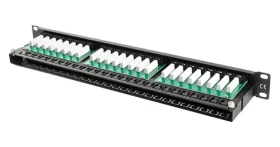 Lanberg černý / Patch panel / 48 portů / Cat5e / UTP / 1U / 19" (PPU5-1048-B)