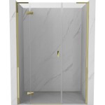 MEXEN/S - Mist-H L sprchové dveře křídlové levé 155, transparent, zlatá 8A5L-155-001-50-00-L