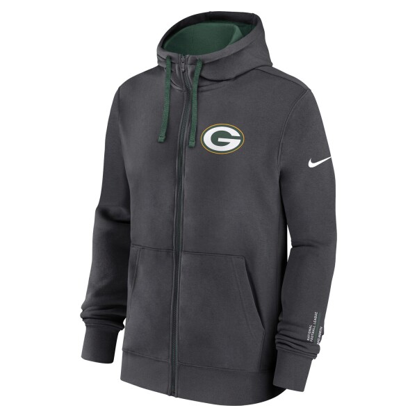 Nike Pánská mikina Green Bay Packers NFL Playbook Full-Zip Fleece Hoodie - Antracitová Velikost: S