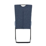 Židle jídelní, taštičkové pružiny v sedáku, modrá látka, černý kov