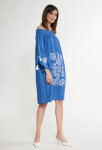 Monnari Mini šaty Dámské šaty se zajímavým vzorem Námořnická modř
