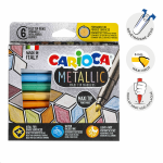 Carioca fixy Metallic, maxi hrot, 6 ks, mix barev