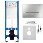 REA - Podomítkový Instalační Set Slim 024N pro WC s Tlačítkem HD Satin KPL-E1635