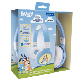 Lexibook 2v1 bluetooth skládací sluchátka Bluey s limitem hlasitosti