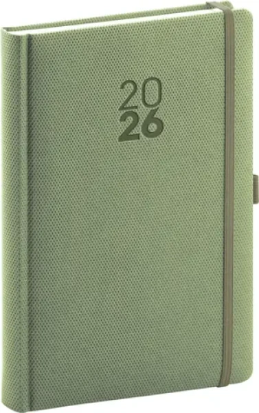 NOTIQUE Denní diář Diamante 2026 olivový / 15 x 21 cm (PGD-DA5DI-6710)