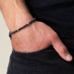 Dvojitý hematitový náramek Dominic - chirurgická ocel, hematit, Šedá 20 cm