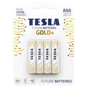 TESLA GOLD+ alkalická tužková baterie AAA (LR03) 4 ks / blister (1099137207)