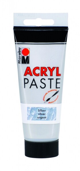 Akrylová pasta Marabu 100 ml stříbrná