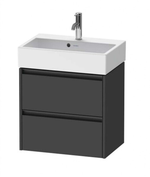 DURAVIT - Ketho.2 Umyvadlová skříňka 55x58x39 cm, 2 zásuvky, grafit mat K25273049490000
