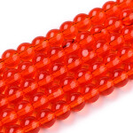Skleněné korálky - průsvitné - světle červené - ∅ 4 mm - 10 ks
