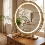 REA - Zrcadlo LED MAKE-UP L.Gold 50 cm HOM-01810