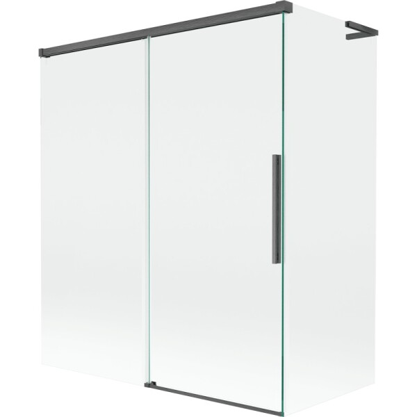 MEXEN/S - Rox L vanová zástěna 2-křídlová posuvná 140 + 70 x 150, transparent, grafit kartáčovaná 8C9L-140-070-66-00