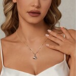 Stříbrný dvojitý náhrdelník Cristy 1 ct MOISSANITE + CERTIFIKÁT, Stříbrná 40 cm + 5 cm (prodloužení) certifikát GRA, hadřík na čištění stříbra, dárková krabička