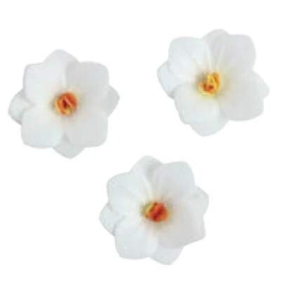 Dekorace oplatková - Hortenzie bílá 3 ks