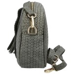 Módní dámská kožená crossbody kabelka Kalea, šedá