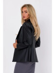 Dámské sako z umělé kůže M748 černé - Moe S