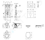 GEBERIT - Duofix Set předstěnové instalace, klozet Alpha se sedátkem, tlačítko Sigma20, bílá/chrom 111.355.00.5 NR4