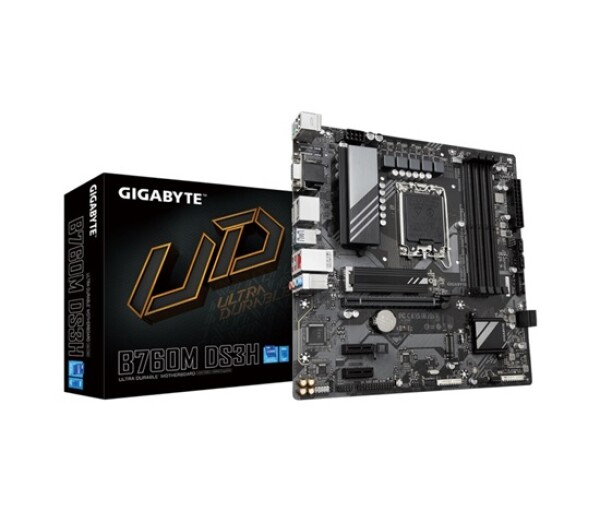 GIGABYTE MB Sc LGA1700 B760M DS3H, Intel B760, 4xDDR5, 2xDP, 1xHDMI, 1xVGA, mATX EDF_524802