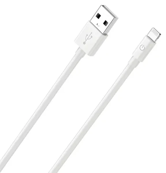 RealPower Lightning kabel bílá / Datový a nabíjecí kabel / USB-A na Lightning / 2 m / MFI certifikace (385240)