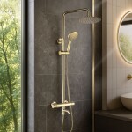 REA - Sprchová sada s termostatem LUNGO Diamond - Gold REA-P5960