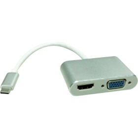 Roline USB-C® / HDMI kabelový adaptér USB-C ® zástrčka, Zásuvka HDMI-A 0.10 m stříbrná (metalíza) 12.03.3215 Kabel pro displeje USB-C®