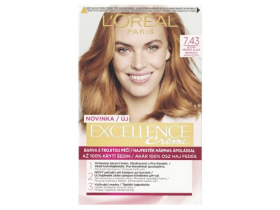 L'Oréal Paris Excellence Créme permanentní barva na vlasy 7.43 -blond měděná zlatá, 72+48+12+60 ml