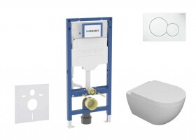 GEBERIT - Duofix Set předstěnové instalace, klozetu Oudee a sedátka softclose, tlačítko Sigma01, alpská bílá SANI11CA3100B