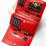 Módní dámská koženkovo-kožená peněženka Peterson Dasi, červená