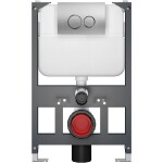 CERANO - Kompletní WC set Basic/Cesso - bílá lesklá - WC tlačítko Dualo/Stříbrná - závěsné - nízký modul - předstěnová instalace - 49x36 CER-8050BD85939