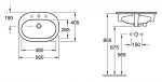 VILLEROY & BOCH - O.novo Umyvadlo zápustné 56x41 cm, s přepadem, otvor pro baterii, alpská bílá 41615601