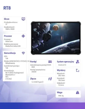 RT8 6GB/256GB černá / Tablet / IP69K (RT8-BK/CHOUT/OL)