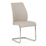 Židle jídelní, krémová ekokůže, pohupová podnož broušený nerez