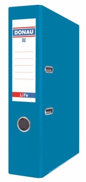 Pákový pořadač DONAU LIFE, A4/75 mm, karton, neonově modrý