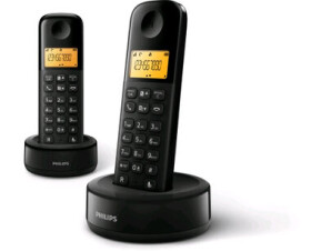 Philips D1602D/53 černá / Bezdrátový telefon / 1.6" grafický displej / doba hovoru 10 hodin (D1602D/53)