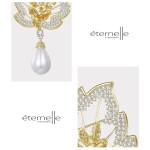 Brož Swarovski Elements Reneé, Zlatá