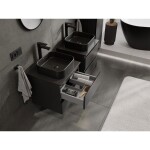 MEXEN/S - Orio koupelnová skříňka pod umyvadlo 50 cm s deskou, 2 zásuvky, černá mat 91A10-05047-2-BFFC71