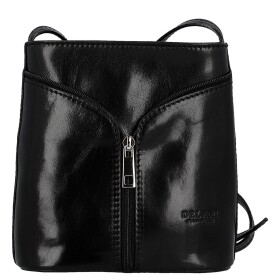 Luxusní dámská kožená crossbody kabelka Katija, černá